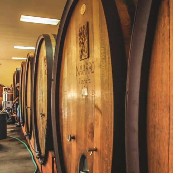 large wooden wine barrels